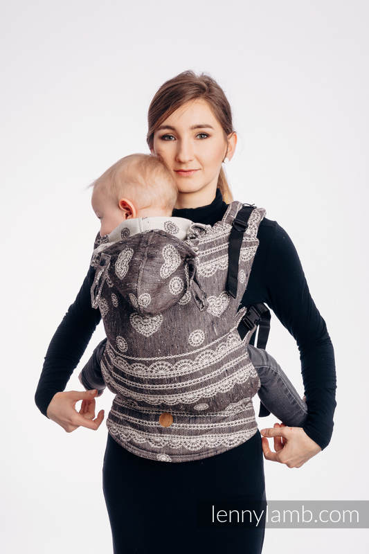 Porte-bébé ergonomique LennyGo, taille bébé, jacquard 74% Coton, 26% Soie, SENTIMENT - LACE #babywearing