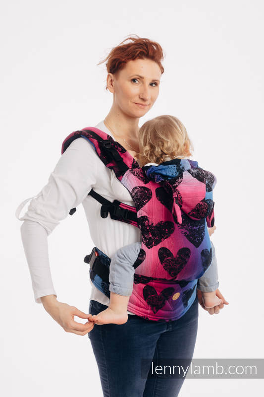 LennyGo Ergonomic Carrier, Toddler Size, jacquard weave 100% cotton - LOVKA PINKY VIOLET #babywearing