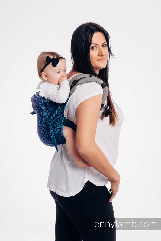 Nosidło Klamrowe ONBUHIMO - CHOICE - PAWI OGON - PROWANSJA - z tkaniny żakardowej (100% bawełna), rozmiar Toddler #babywearing