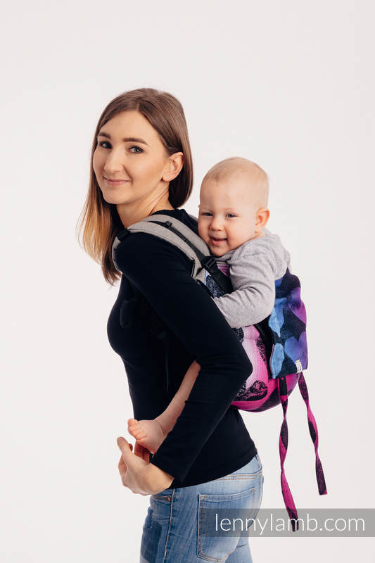 Onbuhimo de Lenny - CHOICE - LOVKA PINKY VIOLET -  taille standard, jacquard (100% coton) #babywearing