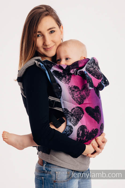 LennyGo Mochila ergonómica - CHOICE - LOVKA PINKY VIOLET - talla bebé, jacquard 100% algodón #babywearing