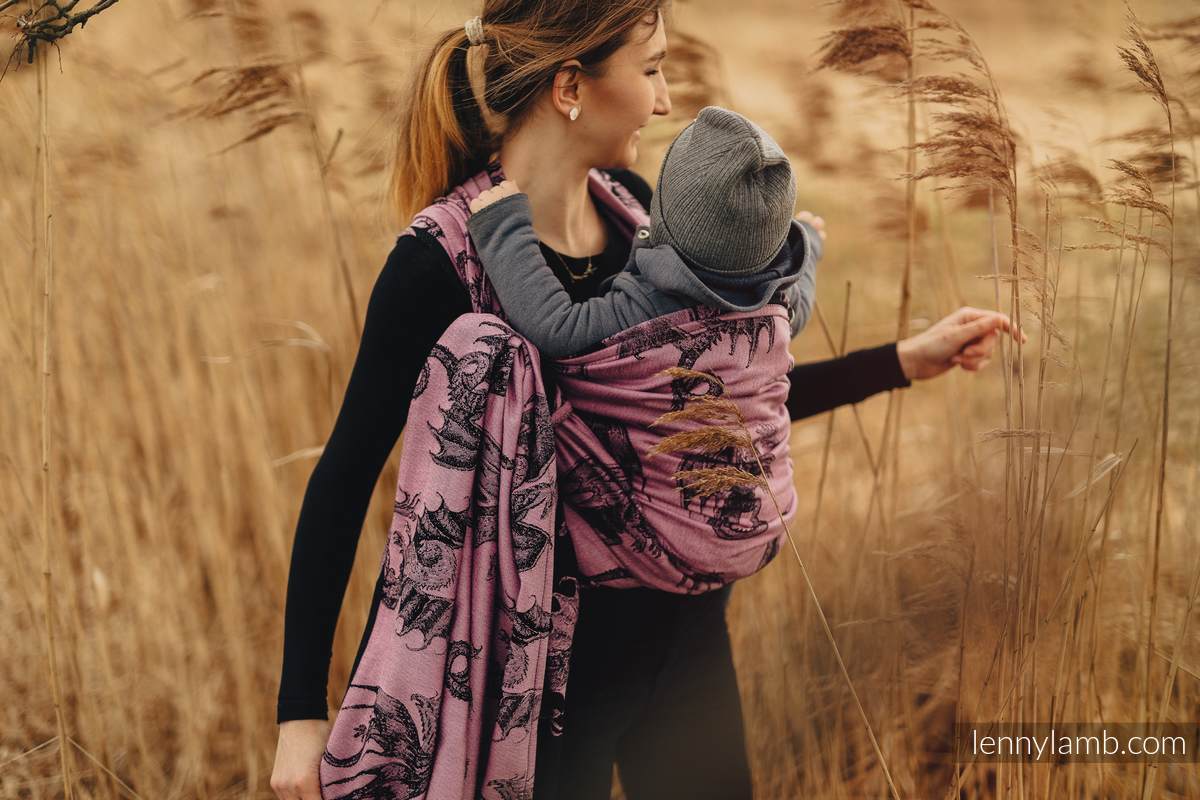 Żakardowa chusta do noszenia dzieci, bawełna - DRAGON - SMOCZY OWOC - rozmiar XL #babywearing