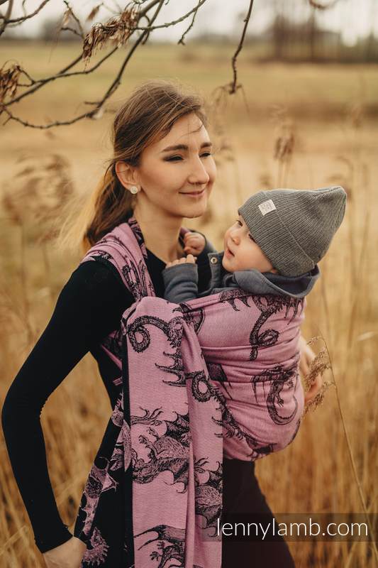 Żakardowa chusta do noszenia dzieci, bawełna - DRAGON - SMOCZY OWOC - rozmiar L (drugi gatunek) #babywearing