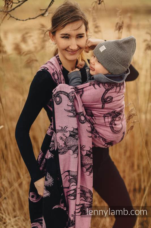 Żakardowa chusta do noszenia dzieci, bawełna - DRAGON - SMOCZY OWOC - rozmiar XS #babywearing