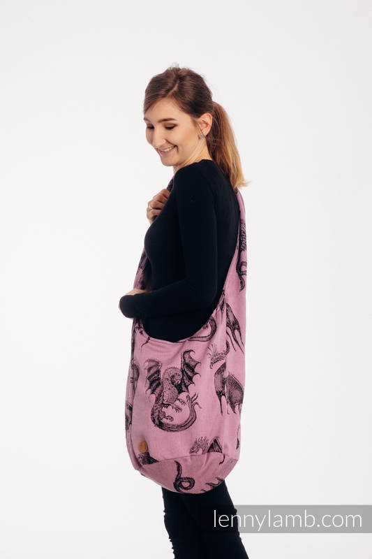 Hobo Tasche, hergestellt vom gewebten Stoff (100% Baumwolle) - DRAGON -DRAGON FRUIT #babywearing