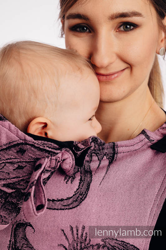 LennyGo Ergonomic Carrier, Baby Size, jacquard weave 100% cotton - DRAGON - DRAGON FRUIT #babywearing