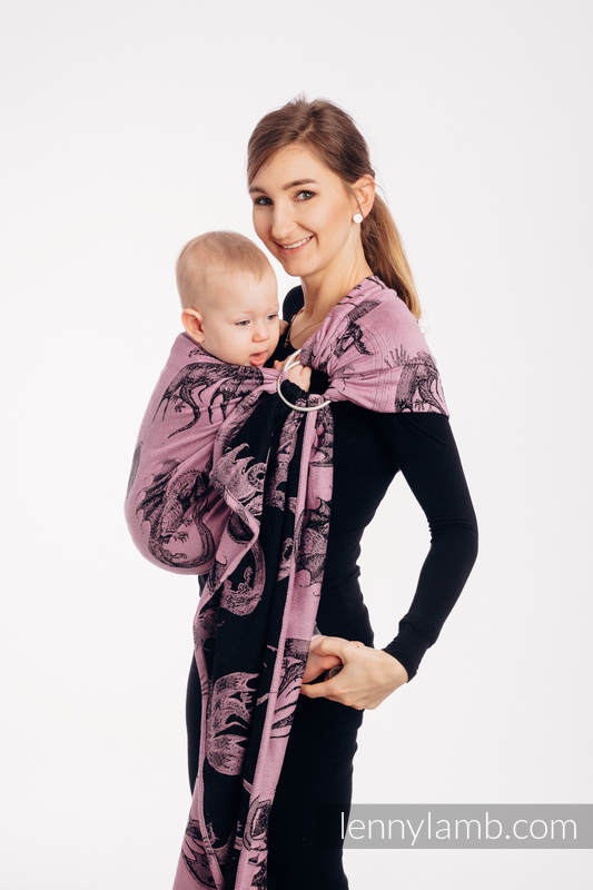 Żakardowa chusta kółkowa do noszenia dzieci, bawełna, ramię bez zakładek - DRAGON - SMOCZY OWOC - long 2.1m #babywearing