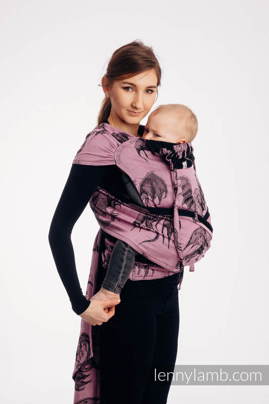 WRAP-TAI mini avec capuche, jacquard/ 100 % coton - DRAGON - DRAGON FRUIT #babywearing