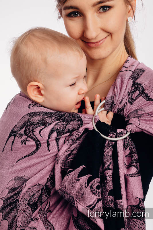 Bandolera de anillas, tejido Jacquard (100% algodón) - DRAGON - DRAGON FRUIT - standard 1.8m #babywearing