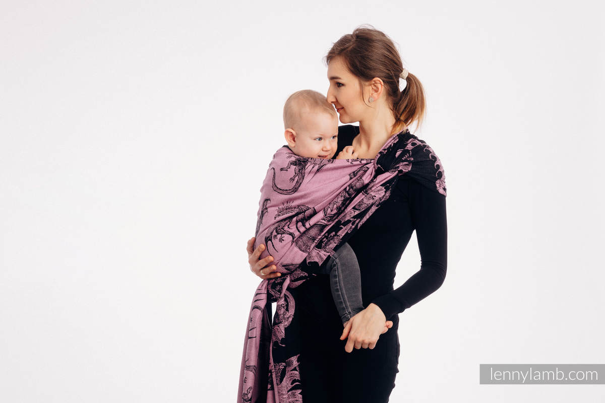 Baby Wrap, Jacquard Weave (100% cotton) - DRAGON - DRAGON FRUIT - size XS #babywearing