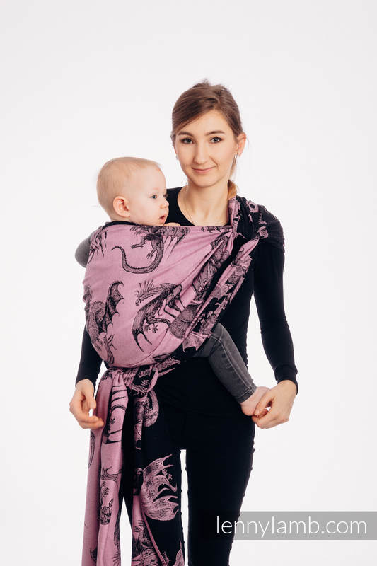 Baby Wrap, Jacquard Weave (100% cotton) - DRAGON - DRAGON FRUIT - size M #babywearing