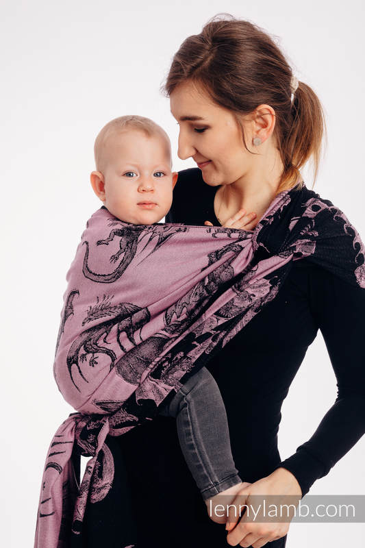 Écharpe, jacquard (100 % coton) - DRAGON - DRAGON FRUIT - taille S #babywearing