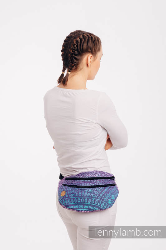 Waist Bag made of woven fabric, size large (100% cotton) - PEACOCK'S TAIL - CLOSER TO THE SUN #babywearing