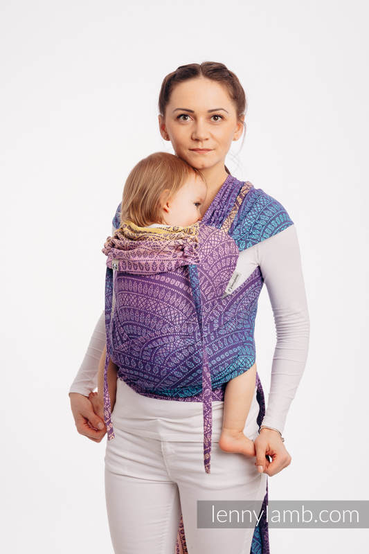 WRAP-TAI carrier Mini with hood/ jacquard twill / 100% cotton / PEACOCK'S TAIL - CLOSER TO THE SUN #babywearing