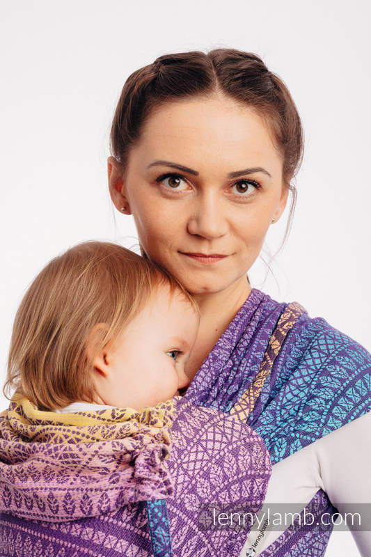 WRAP-TAI carrier Mini with hood/ jacquard twill / 100% cotton / PEACOCK'S TAIL - CLOSER TO THE SUN #babywearing