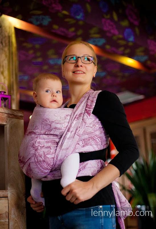 Baby Wrap, Jacquard Weave (100% cotton) - Galleons Red & White - size XS #babywearing