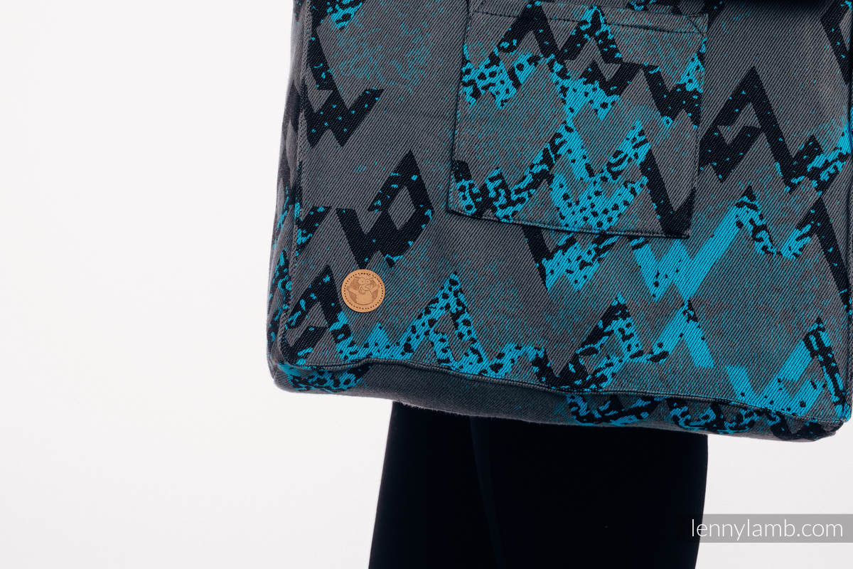 Shoulder bag made of wrap fabric (100% cotton) - WAWA - Grey & Blue- standard size 37cmx37cm #babywearing