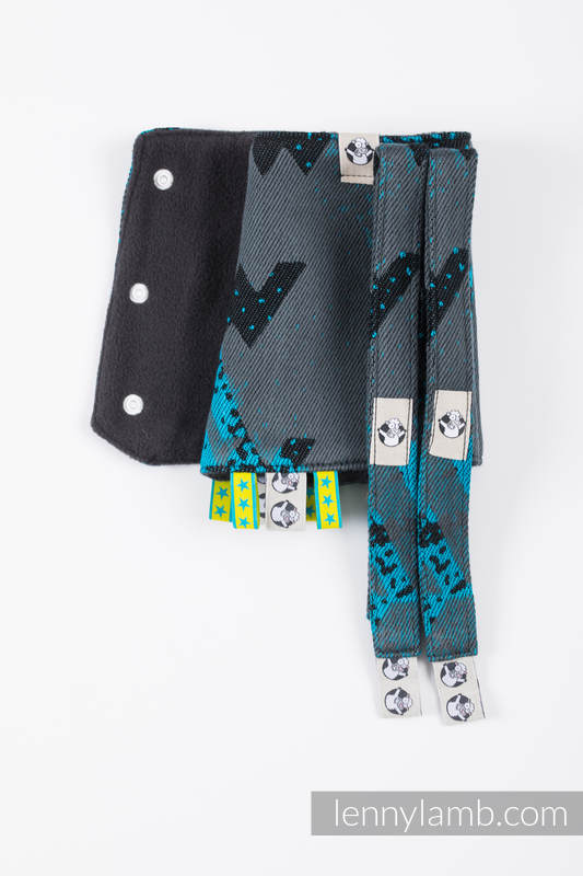 Drool Pads & Reach Straps Set, (60% cotton, 40% polyester) - WAWA - Grey & Blue #babywearing