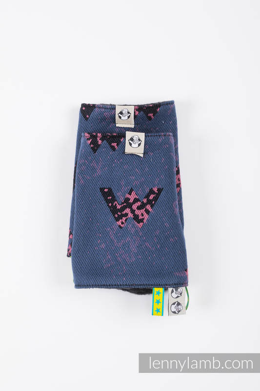 Drool Pads & Reach Straps Set, (60% cotton, 40% polyester) - WAWA - Blue-grey & Pink #babywearing