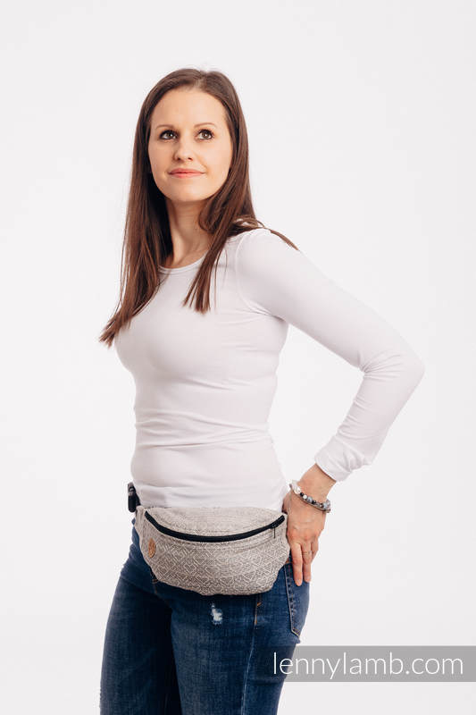 Waist Bag made of woven fabric, (100% cotton) - BIG LOVE - OMBRE BEIGE #babywearing