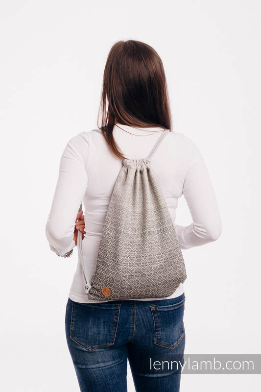Sackpack made of wrap fabric (100% cotton) - BIG LOVE - OMBRE BEIGE - standard size 32cmx43cm #babywearing