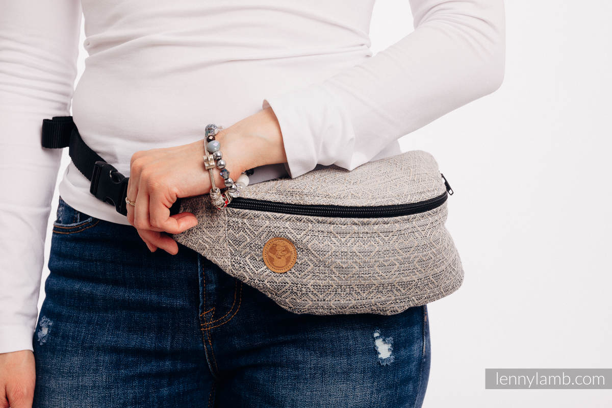Waist Bag made of woven fabric, (100% cotton) - BIG LOVE - OMBRE BEIGE #babywearing