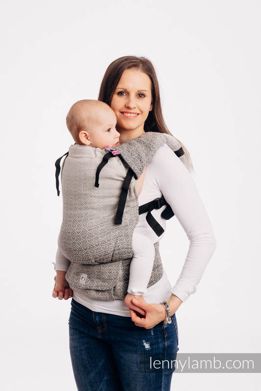 Porte-bébé LennyUp, taille standard, jacquard 100% coton, BIG LOVE - OMBRE BEIGE #babywearing