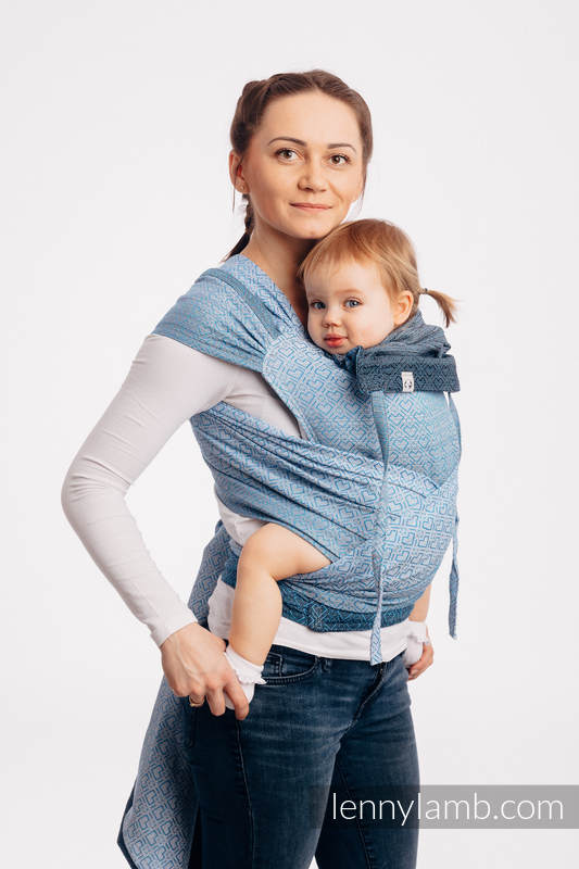 WRAP-TAI carrier Toddler with hood/ jacquard twill / 100% cotton - BIG LOVE - OMBRE LIGHT BLUE #babywearing