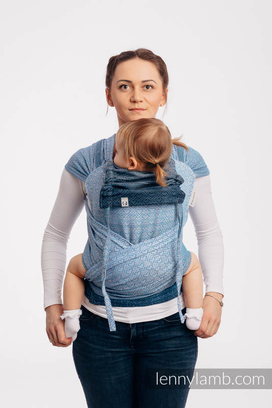 WRAP-TAI carrier Toddler with hood/ jacquard twill / 100% cotton - BIG LOVE - OMBRE LIGHT BLUE #babywearing