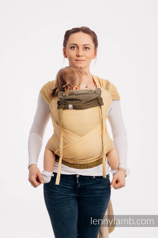 WRAP-TAI carrier Mini with hood/ jacquard twill / 100% cotton - BIG LOVE - OMBRE YELLOW #babywearing