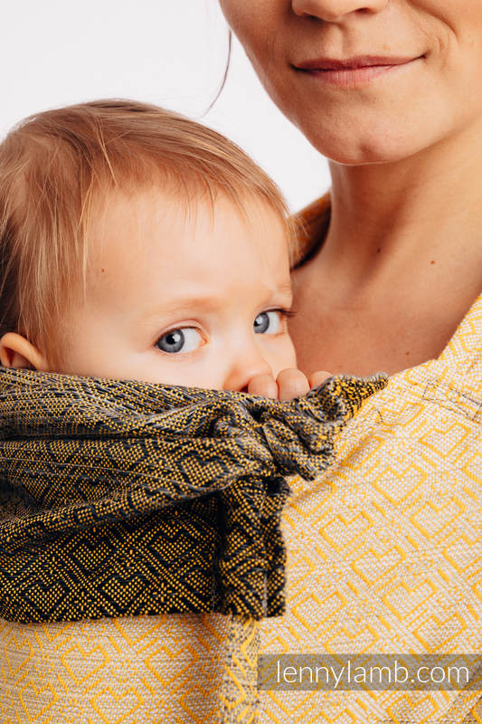 WRAP-TAI carrier Toddler with hood/ jacquard twill / 100% cotton - BIG LOVE - OMBRE YELLOW #babywearing