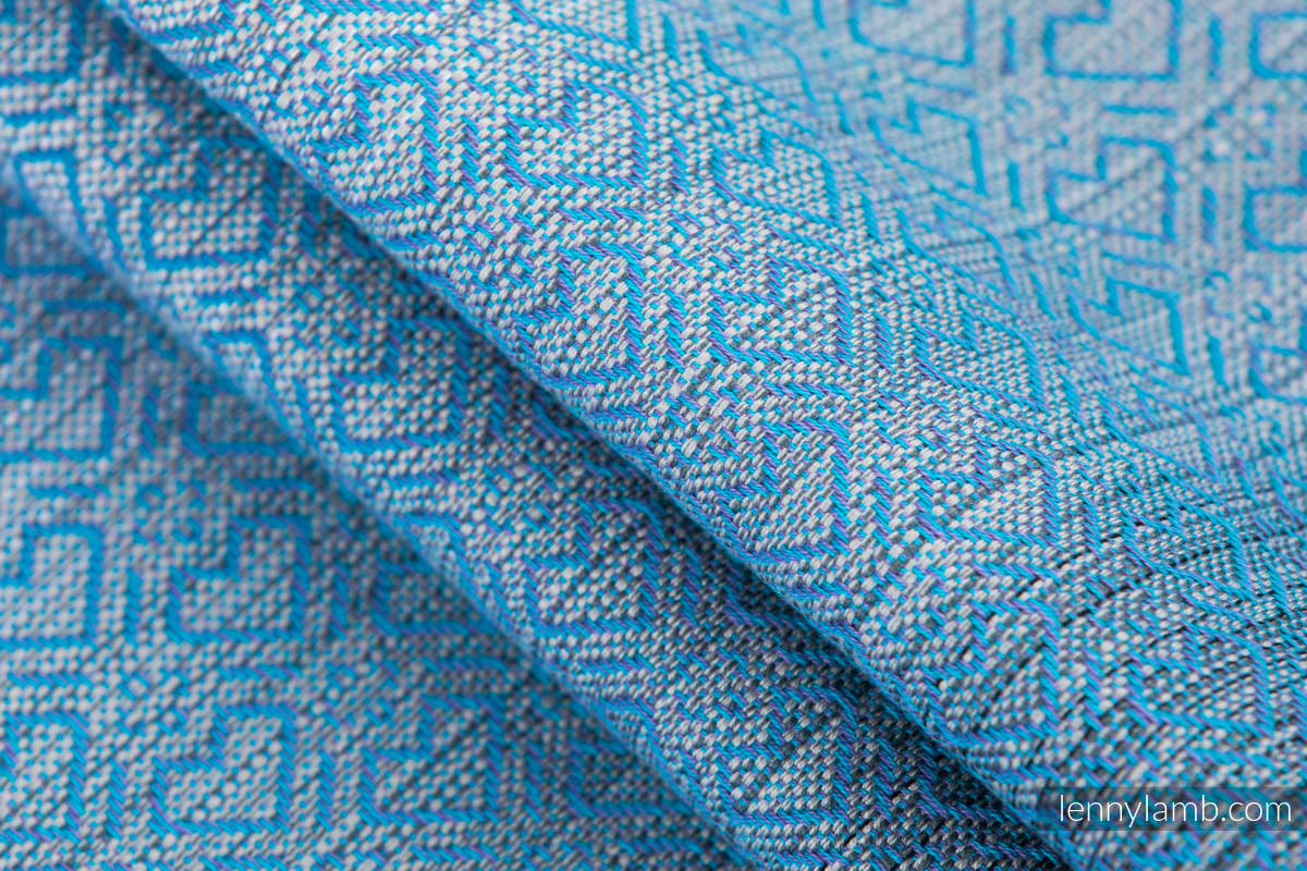 Fular, tejido jacquard (100% algodón) - BIG LOVE - OMBRE LIGHT BLUE - talla S #babywearing