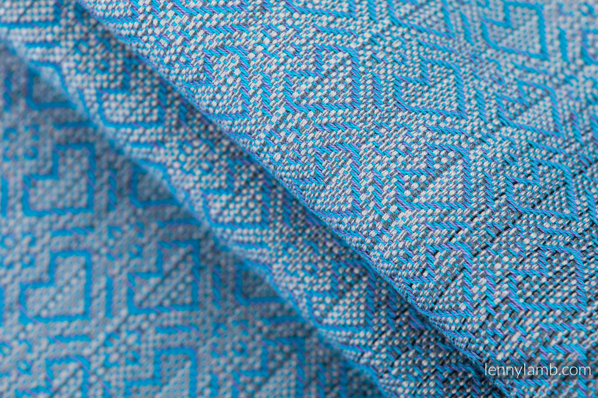 Fascia portabebè, tessitura Jacquard (100% cotone) - BIG LOVE OMBRE LIGHT BLUE - taglia XS #babywearing