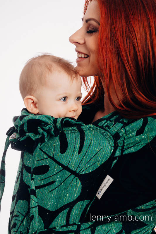 WRAP-TAI portabebé Toddler con capucha/ jacquard sarga/ (78% algodón, 22% seda) - MONSTERA - URBAN JUNGLE  #babywearing
