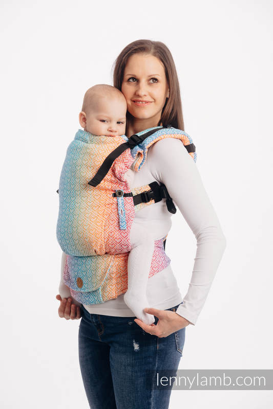 LennyUpGrade Carrier, Standard Size, jacquard weave 100% cotton - BIG LOVE RAINBOW #babywearing