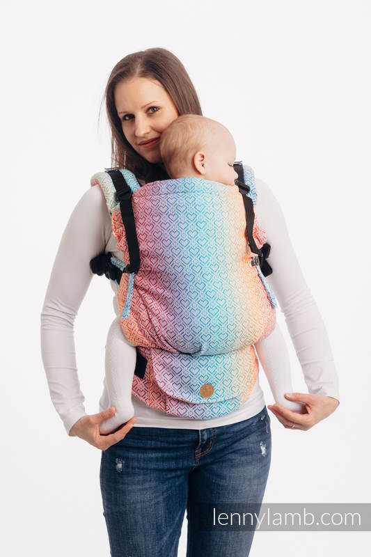 Porte-bébé LennyUpGrade, taille standard, jacquard, 100% coton - BIG LOVE RAINBOW #babywearing