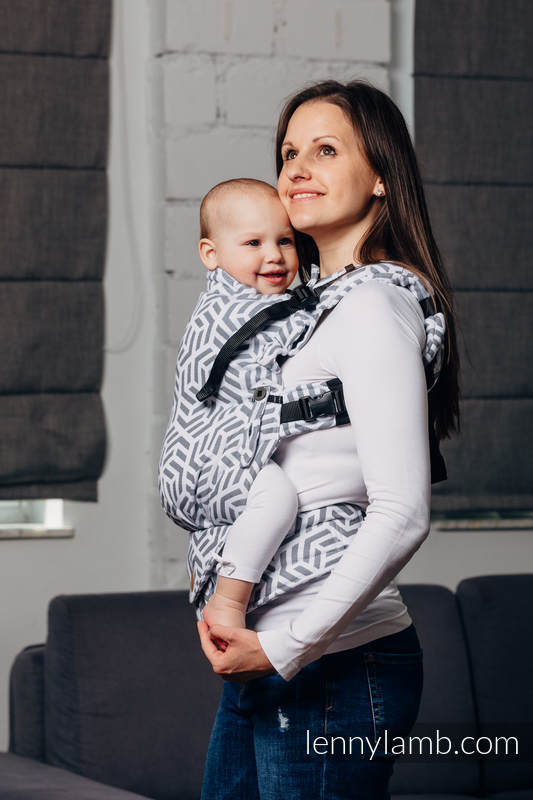 Nosidełko LennyUpGrade z tkaniny żakardowej 100% bawełna , rozmiar standard - BASIC LINE PERŁA (drugi gatunek) #babywearing