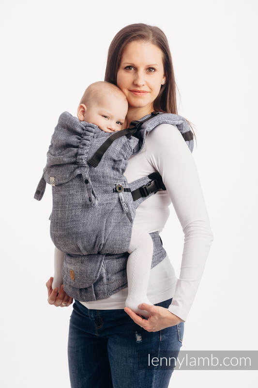 Porte-bébé LennyUpGrade, taille standard, jacquard, 100% coton - DENIM BLUE #babywearing