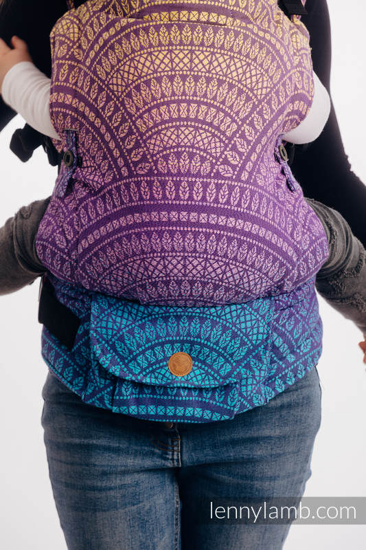 LennyUpGrade Carrier, Standard Size, jacquard weave 100% cotton - PEACOCK'S TAIL - CLOSER TO THE SUN #babywearing