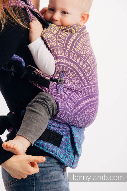 Nosidełko LennyUpGrade z tkaniny żakardowej 100% bawełna , rozmiar standard - PAWI OGON - W STRONĘ SŁOŃCA #babywearing