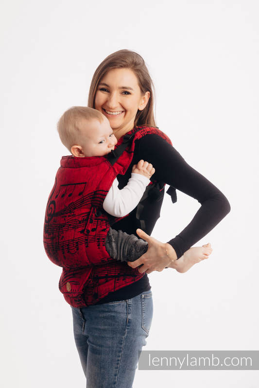 Nosidełko LennyUpGrade z tkaniny żakardowej 100% bawełna , rozmiar standard - SYMFONIA FLAMENCO #babywearing