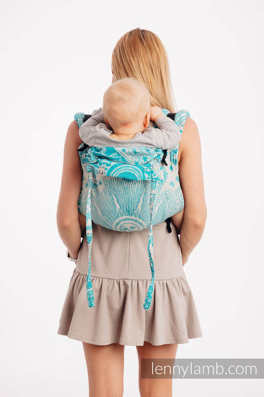 Lenny Buckle Onbuhimo baby carrier, toddler size, jacquard weave 64% cotton, 36% silk - HORIZON'S VERGE - ATLANTIS #babywearing