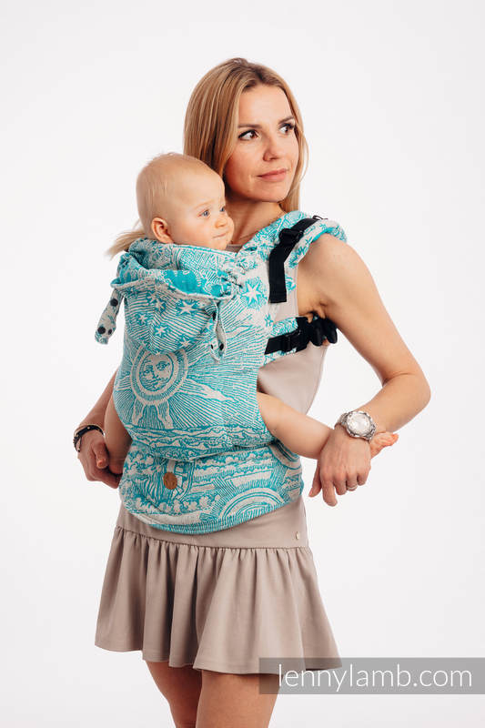 Porte-bébé ergonomique LennyGo, taille toddler, jacquard (64% Coton, 36% Soie), HORIZON'S VERGE - ATLANTIS  #babywearing