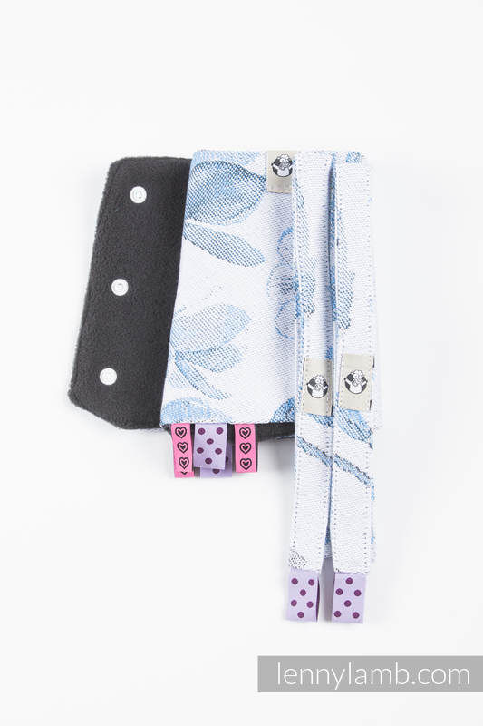 Drool Pads & Reach Straps Set, (60% cotton, 40% polyester) - MAGNOLIA BLUE OPAL #babywearing