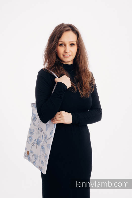 Einkaufstasche, hergestellt aus gewebtem Stoff (100% Baumwolle) - MAGNOLIA BLUE OPAL #babywearing