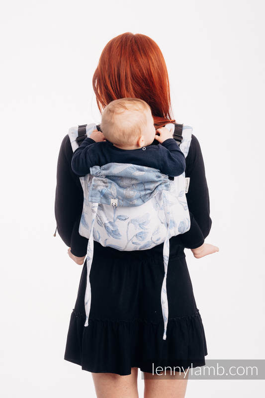 Lenny Buckle Onbuhimo baby carrier, standard size, jacquard weave (100% cotton) - MAGNOLIA BLUE OPAL #babywearing