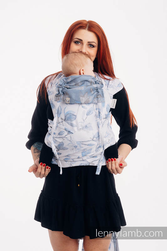 WRAP-TAI portabebé Mini con capucha/ jacquard sarga/100% algodón - MAGNOLIA BLUE OPAL #babywearing