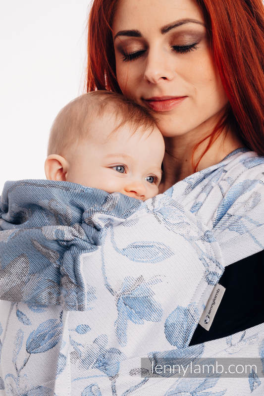 WRAP-TAI Tragehilfe Toddler mit Kapuze/ Jacquardwebung / 100% Baumwolle - MAGNOLIA BLUE OPAL #babywearing