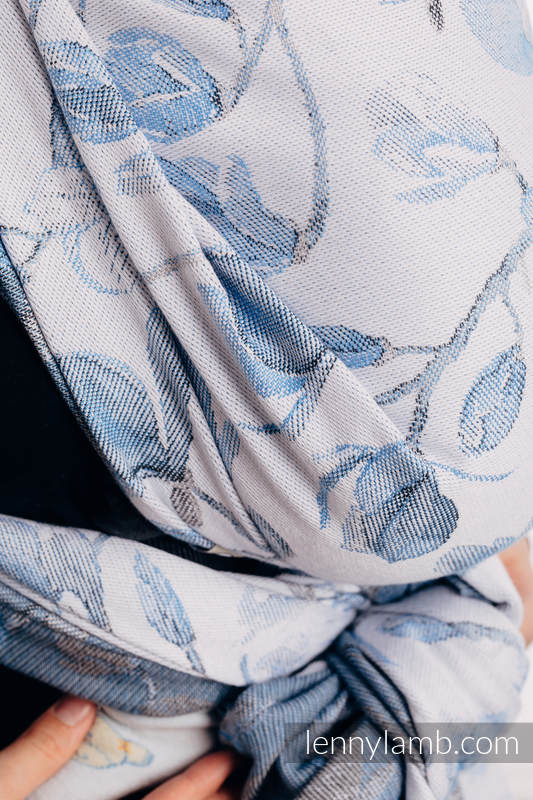 Żakardowa chusta do noszenia dzieci, 100% bawełna - MAGNOLIA BLUE OPAL - rozmiar XL #babywearing