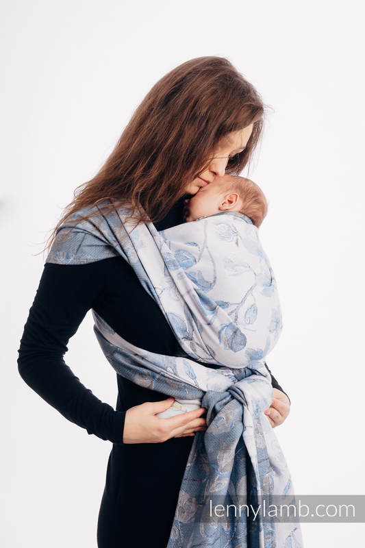 Żakardowa chusta do noszenia dzieci, 100% bawełna - MAGNOLIA BLUE OPAL - rozmiar S #babywearing